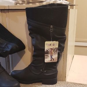 NWT Muk Luk black boots sz 10